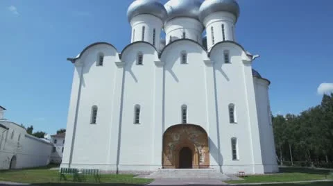 Saint Sofia cathedral exterior and cupolas on roof Video stock 12365087
