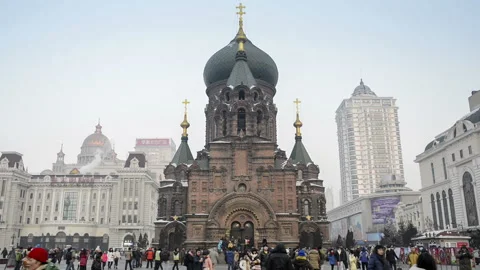 Saint Sofia Cathedral in Harbin Stockbeeldmateriaal 85821469
