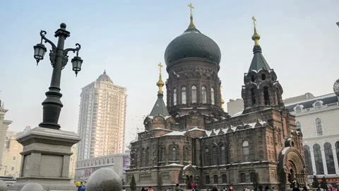 Saint Sofia Cathedral in Harbin Vídeo Stock 85822052