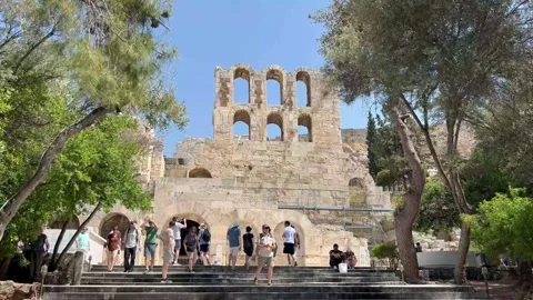 Saint Sofia Church at Acropolis of Athens Stock Footage 201380844