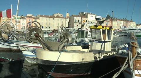 Saint-Tropez Harbor Stock Footage 32695637