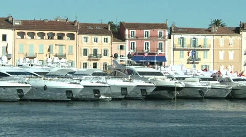 Saint-Tropez Harbor Stock Footage 32695787