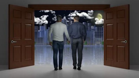Saint Valentine. Couple two men Ilustração Stock