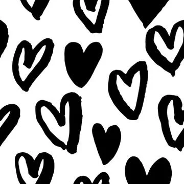 Saint Valentine hearts seamless pattern vector sketch Stock Illustration