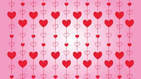 Saint Valentine's background with hearts. Moving pattern, animated red hearts  Video stock 146188121