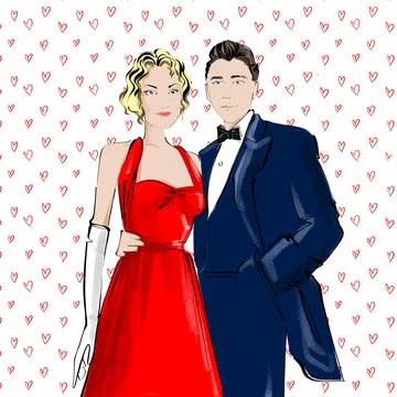 Saint Valentine's couple Stock Illustration