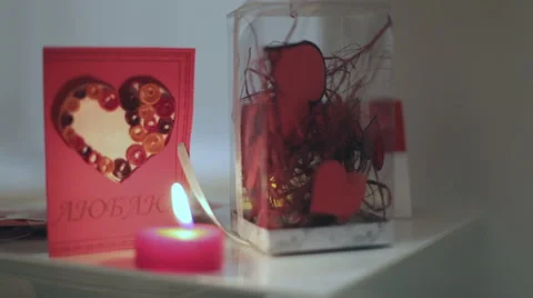 Saint Valentine'S Day decorations Stock Footage 46692740