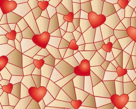 Saint Valentine's Day - pattern with hearts, capucine Stock Illustration