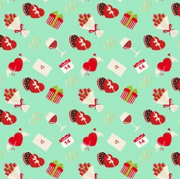 Saint Valentine's pattern Ilustración de archivo