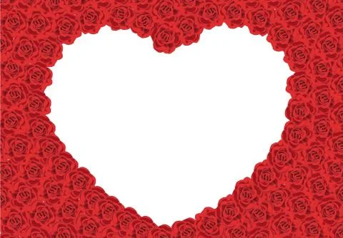 Saint Valentine's roses frame Stock Illustration