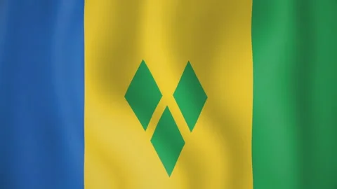 Saint Vincent and the Grenadines animated flag. Seamless loop. 4K Stock-Footage 145455802