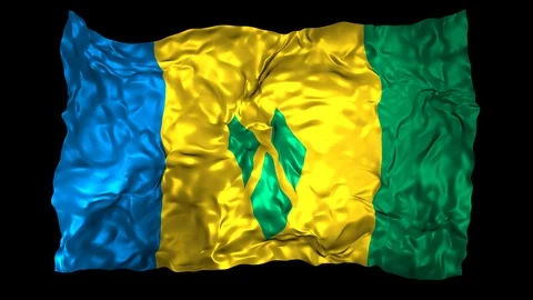 Saint Vincent and the Grenadines flag Stock Footage 110848993