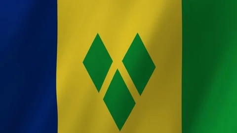 Saint Vincent and the Grenadines flag waving animation Stock Footage 222489843