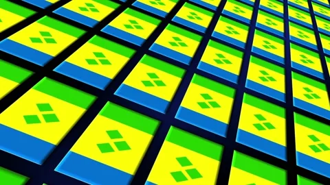 Saint Vincent and the Grenadines Flag Animated Background 3d Animation Stock Footage 229490064