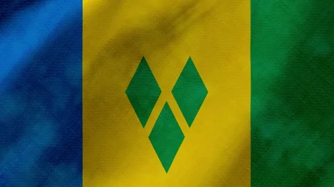 Saint vincent and the grenadines flag waving background with real fabric texture Stockbeeldmateriaal 291919587