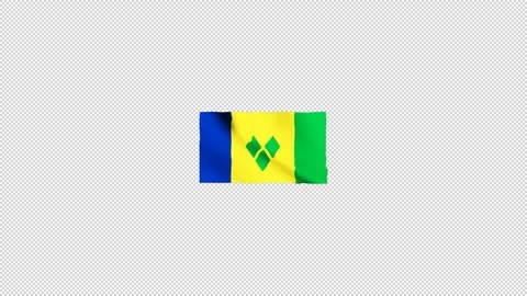 Saint Vincent and the Grenadines flag fluttering in the wind Stock Footage 310221657