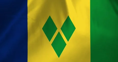 Saint vincent and the grenadines flag waving with the wind background Video stock 327173604