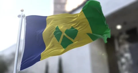 Saint-vincent-and-the-grenadines-flag-waving-seamless-loop-4k-60fps Stock Footage 332342766