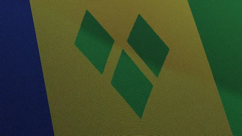 Saint Vincent and Grenadines Flag Digital Particle Waving Seamless Loop Ani.. Stock Footage 339303433