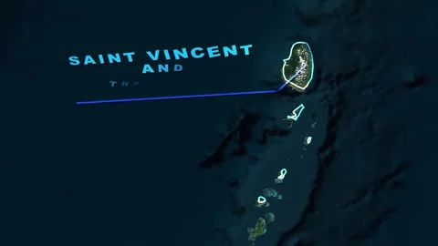 Saint Vincent and the Grenadines Map Animation Stock Footage 273876902