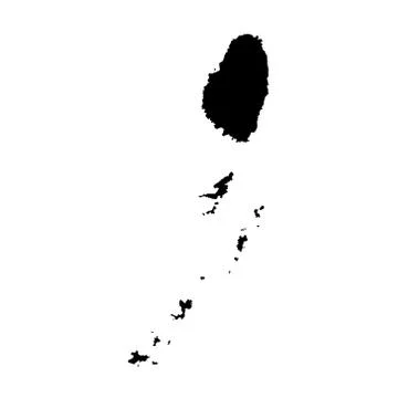 Saint Vincent and the Grenadines map - filled hand-drawn map Stock Illustration