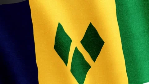 Saint Vincent and the Grenadines. State flag of the country Stock Footage 137110951
