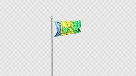 Saint Vincent   Flag Pole  Animation Include Alpha 3D Rendering Video stock 283019394