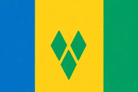 Saint vincent grenadines flag drawing by pastel on charcoal paper Stock Illustration