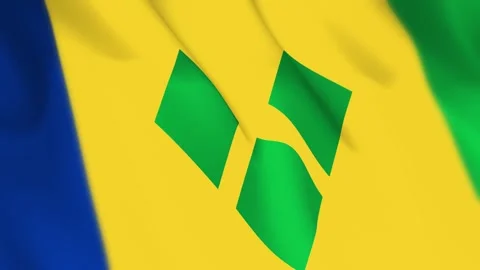 Saint Vincent Grenadines Flag Seamless Loop 4k 60fps on Sky Background Stock Footage 340347945