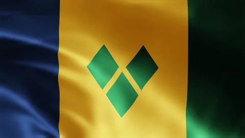 Saint Vincent Waving Flag, Saint Vincent Flag Animation 4k Stock Footage 261103318