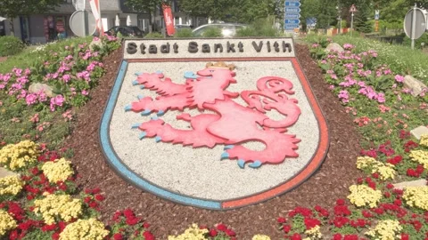 Saint Vith - Belgium Circa 2018 - Saint Vith Entrance Plant Crest Stock-Footage 325471977