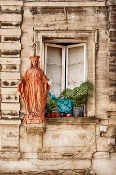Saint In A Window Of Avignon Stock Photos