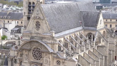 Sainte Etienne du Monde catholic church at Place Sainte-Genevieve in Paris Stock Footage 257540481