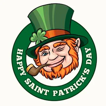 Saintt Patricks Day Badge Stock Illustration