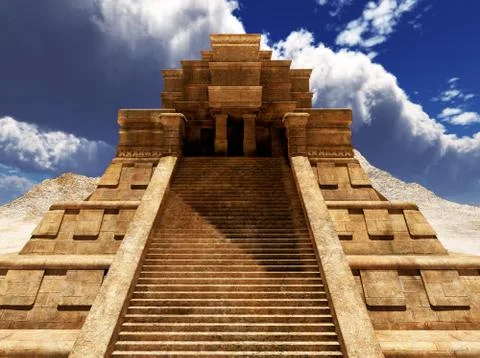Sairs of Mayan temple Stock Illustration