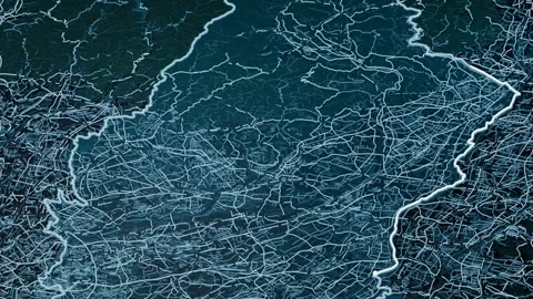 Saitama Prefecture Japan Digital Map Highlight 4K Stock Footage 340038146