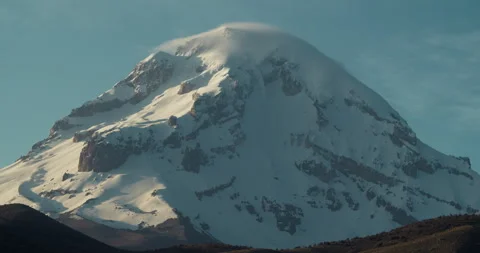 Sajama Volcano Ice Cap Mountain Stock Footage 270338939