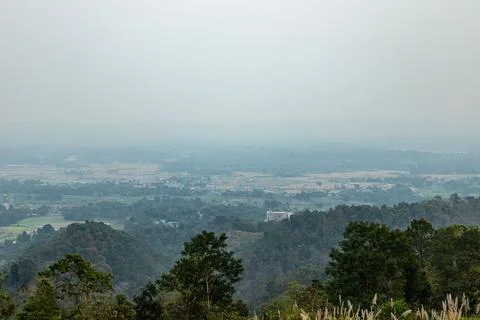 Sajek valley under dramatic layers of fog Stock Photos