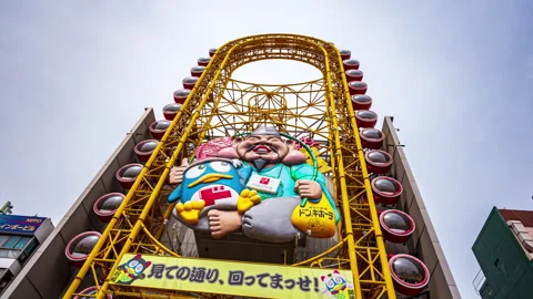 Saka, Japan. Hyperlapse Store called Don Quijote during a cloudy day Stock Footage 277405966