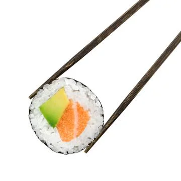 Sake avocado roll Stock Photos