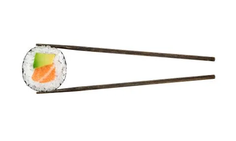 Sake avocado roll Stock Photos