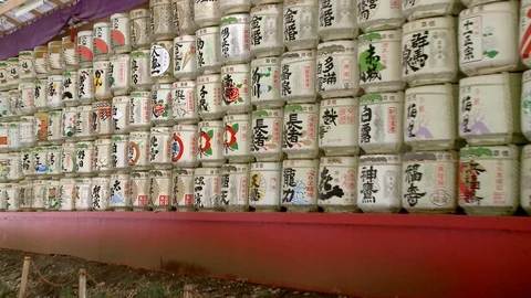 Sake Barrels Stock Footage 113433442