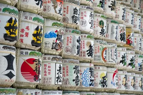 Sake Barrels Foto stock