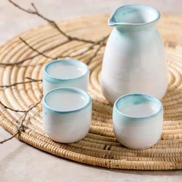 Sake ceramic set Stock Photos