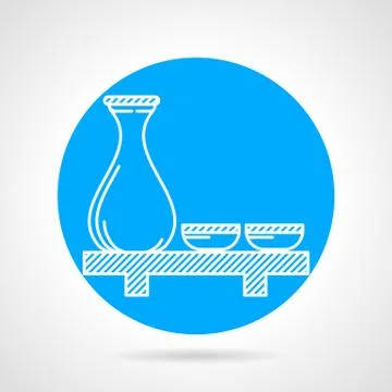 Sake set round vector icon Stock Illustration
