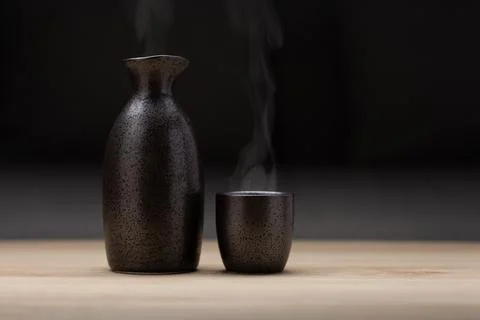 Sake a traditional ceramic drinking set Stock Photos
