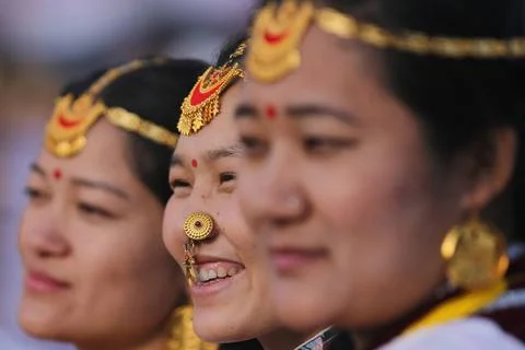 Sakela Udhauli Festival celebration in Nepal Members of Kirat Community c... Stock Photos