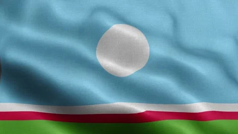 Sakha Republic flag Front Stock Footage 318669191