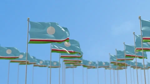 Sakha Republic Row Of Flags Animation Stock-Footage 148791076