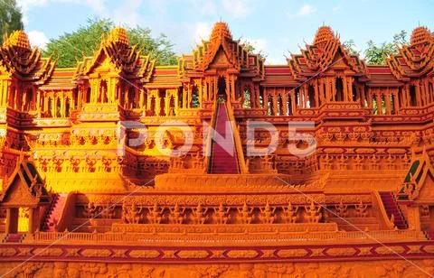 Sakon nakhon ,Thailand October 23,2018 : Wax Castle Festival is held annuall Stock Photos